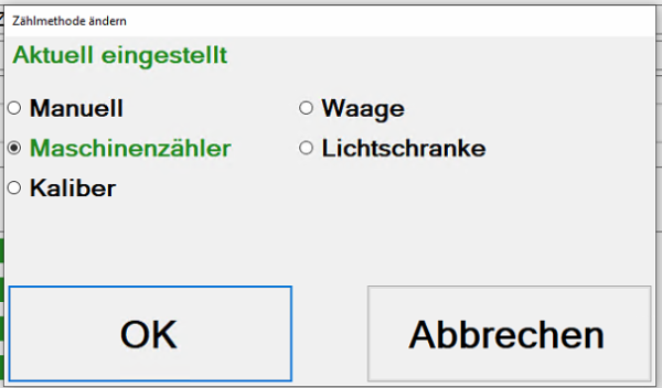 Zählmethode ändern
